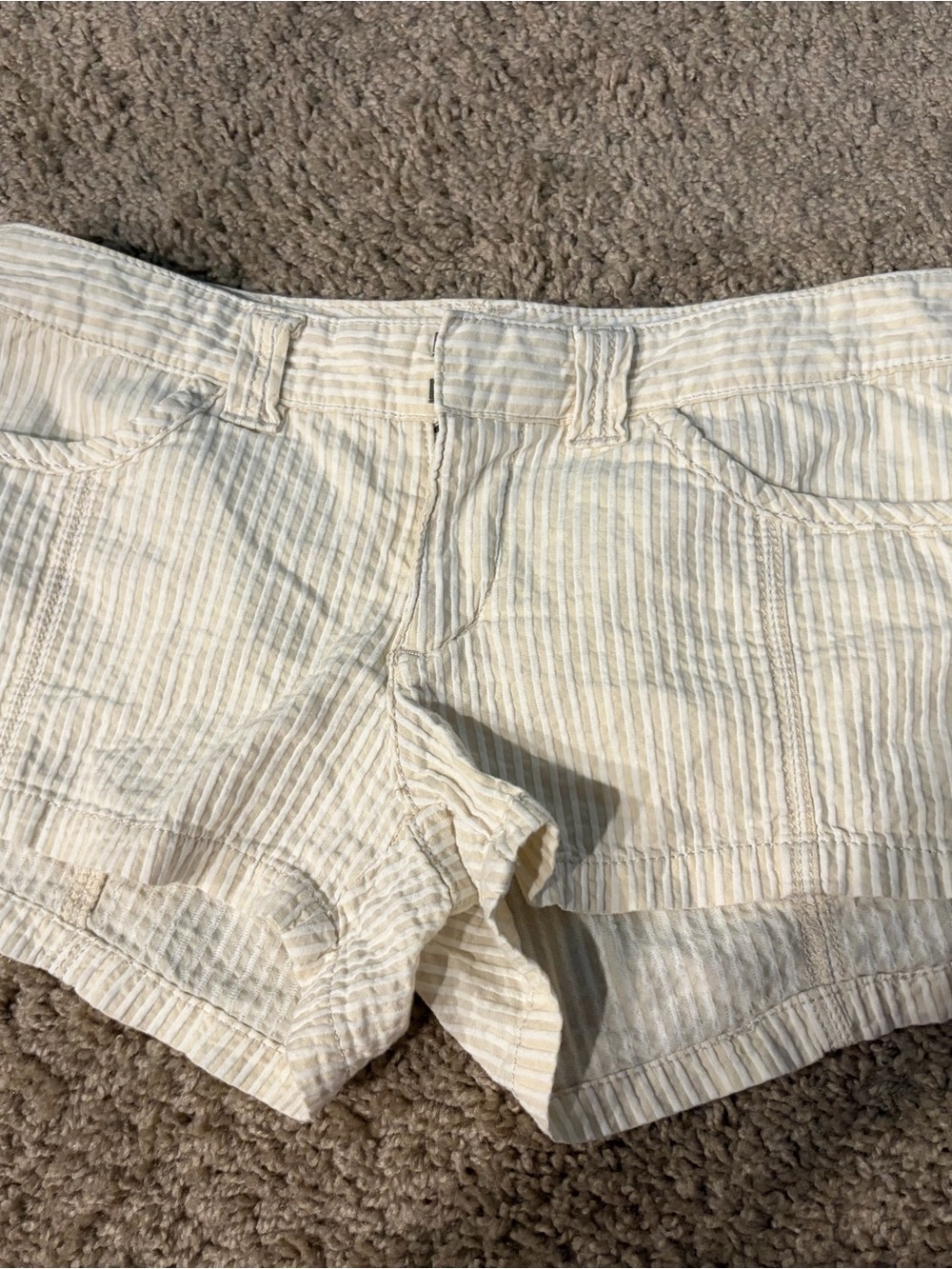 Striped Cream Vintage Express Women's Shorts